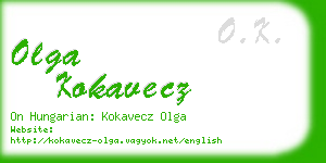 olga kokavecz business card